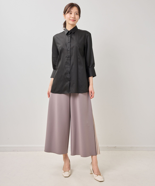 NARACAMICIE（ナラカミーチェ）の「【NARACAMICIE】ブロード七分袖シャツ（シャツ/ブラウス・レディース・ブラック/ブルー・M/XL）」の14枚目の写真
