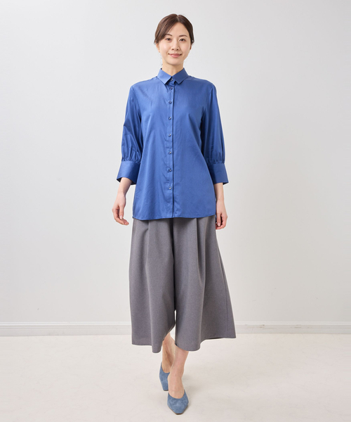NARACAMICIE（ナラカミーチェ）の「【NARACAMICIE】ブロード七分袖シャツ（シャツ/ブラウス・レディース・ブラック/ブルー・M/XL）」の15枚目の写真