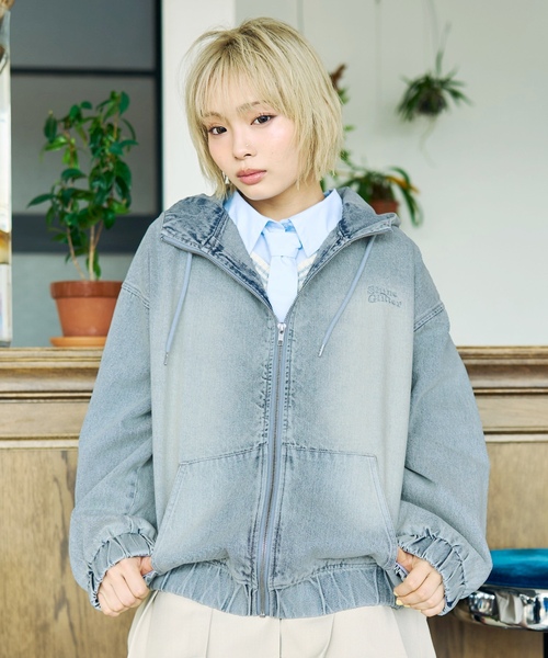 LOVETOXIC（ラブトキシック）の「【LTXC】【セット可】デニムパーカー（ブルゾン・キッズ・ブルー/グレー・S:140cm/M:150cm/L:160cm）」の3枚目の写真