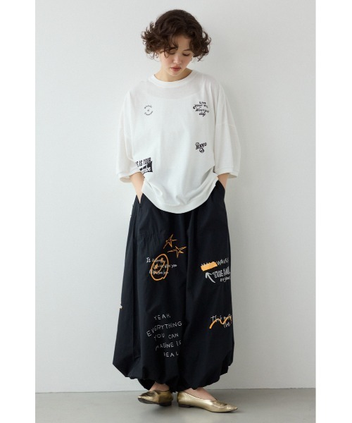 RODEO CROWNS WIDE BOWL(ロデオクラウンズワイドボウル)の「ラクガキパラシュートパンツ(その他パンツ・レディース・アイボリー/ブラック/カーキ・FREE)」の7枚目の写真