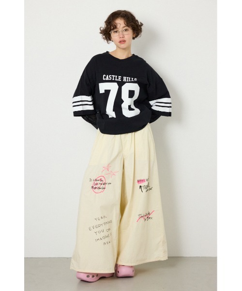 RODEO CROWNS WIDE BOWL(ロデオクラウンズワイドボウル)の「ラクガキパラシュートパンツ(その他パンツ・レディース・アイボリー/ブラック/カーキ・FREE)」の13枚目の写真