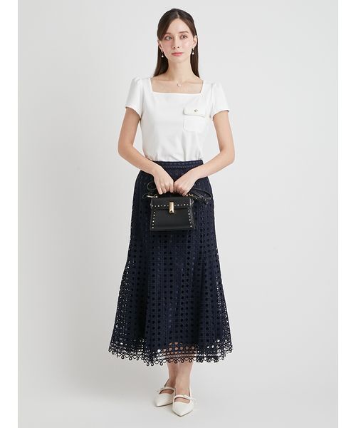 CELFORD(セルフォード)の「【洗える】トリムポケットTシャツ(Tシャツ/カットソー・レディース・サックスブルー/ブラック/ホワイト/その他・F)」の8枚目の写真