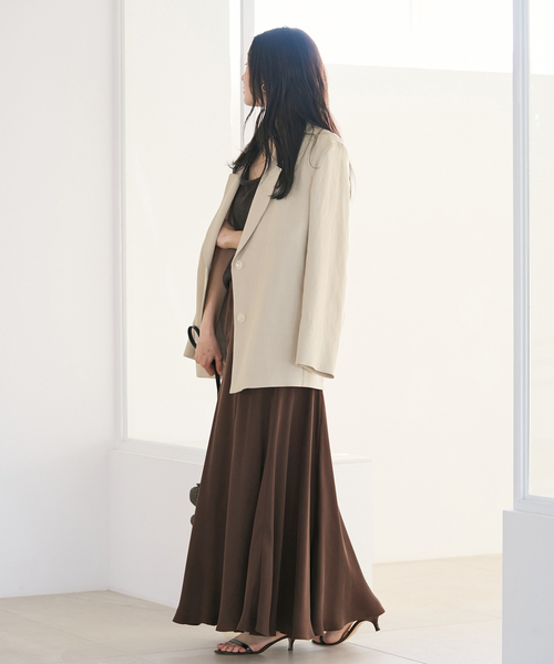 plage（プラージュ）の「sandy linen 混 ジャケット（テーラードジャケット・レディース・チャコールグレー/アイボリー・38/36）」の6枚目の写真