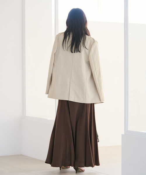 plage（プラージュ）の「sandy linen 混 ジャケット（テーラードジャケット・レディース・チャコールグレー/アイボリー・38/36）」の7枚目の写真