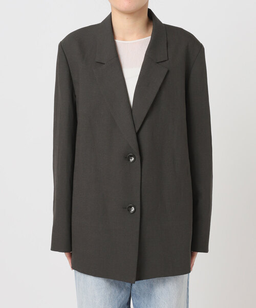 plage（プラージュ）の「sandy linen 混 ジャケット（テーラードジャケット・レディース・チャコールグレー/アイボリー・38/36）」の12枚目の写真