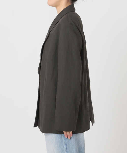 plage（プラージュ）の「sandy linen 混 ジャケット（テーラードジャケット・レディース・チャコールグレー/アイボリー・38/36）」の13枚目の写真