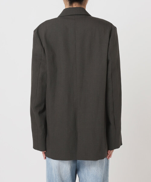 plage（プラージュ）の「sandy linen 混 ジャケット（テーラードジャケット・レディース・チャコールグレー/アイボリー・38/36）」の14枚目の写真