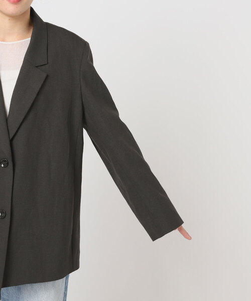 plage（プラージュ）の「sandy linen 混 ジャケット（テーラードジャケット・レディース・チャコールグレー/アイボリー・38/36）」の16枚目の写真