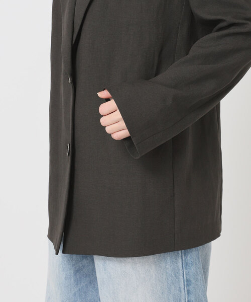 plage（プラージュ）の「sandy linen 混 ジャケット（テーラードジャケット・レディース・チャコールグレー/アイボリー・38/36）」の17枚目の写真