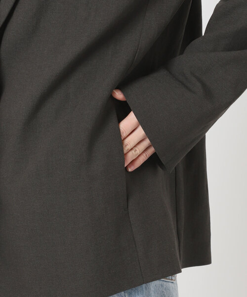plage（プラージュ）の「sandy linen 混 ジャケット（テーラードジャケット・レディース・チャコールグレー/アイボリー・38/36）」の18枚目の写真