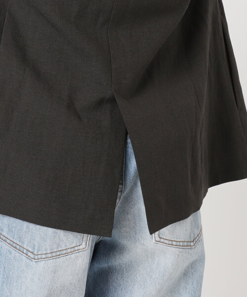 plage（プラージュ）の「sandy linen 混 ジャケット（テーラードジャケット・レディース・チャコールグレー/アイボリー・38/36）」の19枚目の写真