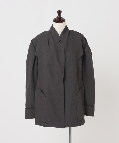 plage（プラージュ）の「sandy linen 混 ジャケット（テーラードジャケット・レディース・チャコールグレー/アイボリー・38/36）」の21枚目の写真