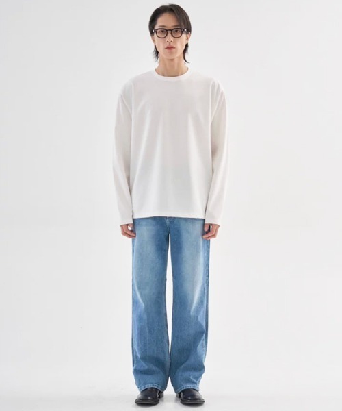 NOWLE（ノウル）の「【NOWLE】サイドスリット ルーズシルエット ロングスリーブ ロンT（Tシャツ/カットソー・メンズ・ブラック/ホワイト・SMALL/X-LARGE/LARGE/MEDIUM）」の10枚目の写真