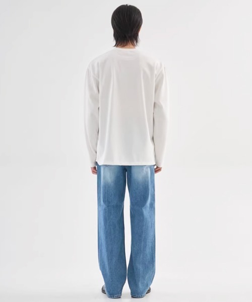 NOWLE（ノウル）の「【NOWLE】サイドスリット ルーズシルエット ロングスリーブ ロンT（Tシャツ/カットソー・メンズ・ブラック/ホワイト・SMALL/X-LARGE/LARGE/MEDIUM）」の13枚目の写真