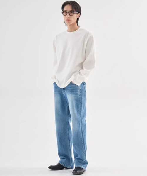 NOWLE（ノウル）の「【NOWLE】サイドスリット ルーズシルエット ロングスリーブ ロンT（Tシャツ/カットソー・メンズ・ブラック/ホワイト・SMALL/X-LARGE/LARGE/MEDIUM）」の11枚目の写真