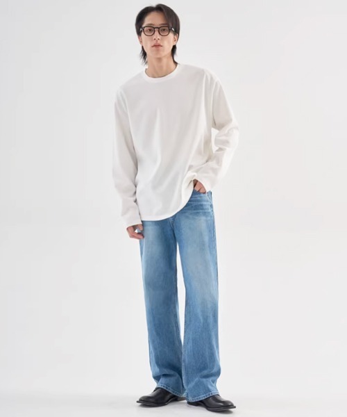 NOWLE（ノウル）の「【NOWLE】サイドスリット ルーズシルエット ロングスリーブ ロンT（Tシャツ/カットソー・メンズ・ブラック/ホワイト・SMALL/X-LARGE/LARGE/MEDIUM）」の12枚目の写真