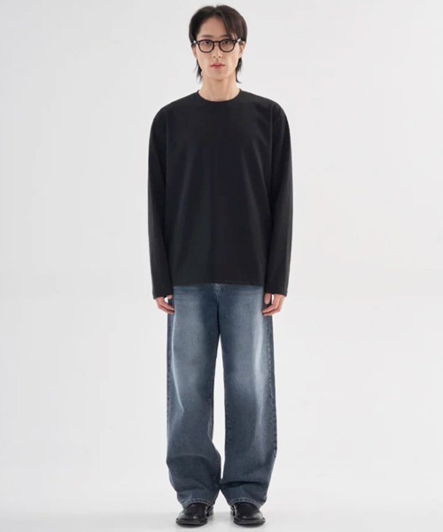 NOWLE（ノウル）の「【NOWLE】サイドスリット ルーズシルエット ロングスリーブ ロンT（Tシャツ/カットソー・メンズ・ブラック/ホワイト・SMALL/X-LARGE/LARGE/MEDIUM）」の20枚目の写真