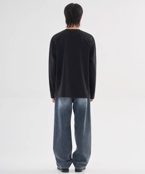 NOWLE（ノウル）の「【NOWLE】サイドスリット ルーズシルエット ロングスリーブ ロンT（Tシャツ/カットソー・メンズ・ブラック/ホワイト・SMALL/X-LARGE/LARGE/MEDIUM）」の22枚目の写真