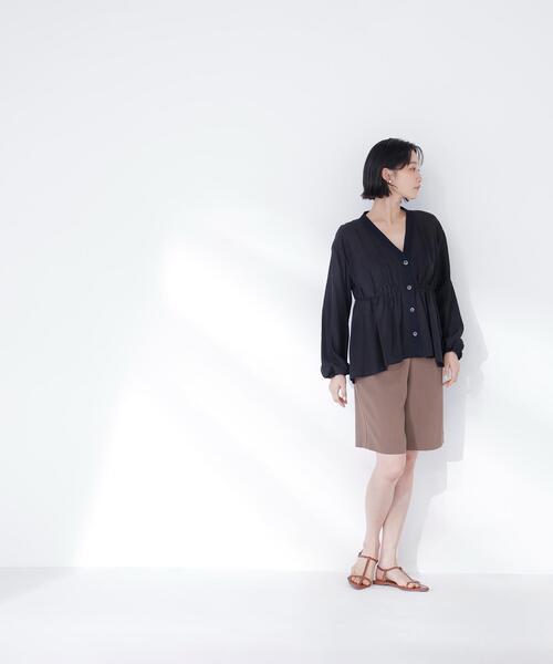 NATURAL BEAUTY BASIC(ナチュラルビューティーベーシック)の「◇シャツカーディガン(シャツ/ブラウス・レディース・ピンク/ブラック/オフホワイト・FREE)」の5枚目の写真