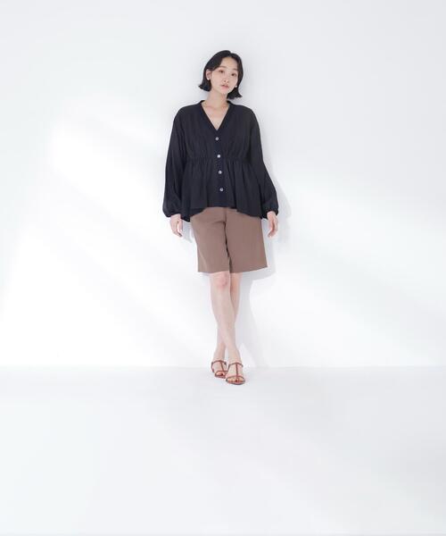 NATURAL BEAUTY BASIC(ナチュラルビューティーベーシック)の「◇シャツカーディガン(シャツ/ブラウス・レディース・ピンク/ブラック/オフホワイト・FREE)」の7枚目の写真