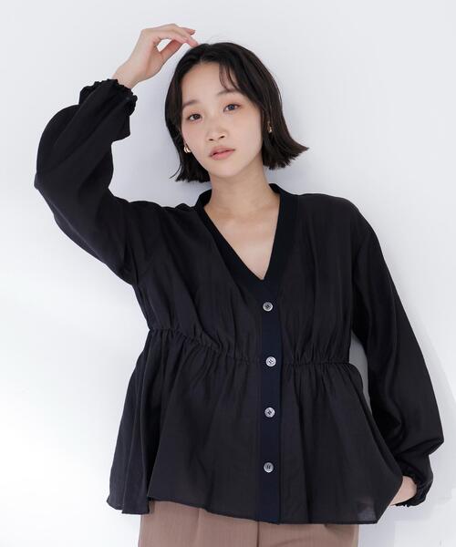 NATURAL BEAUTY BASIC(ナチュラルビューティーベーシック)の「◇シャツカーディガン(シャツ/ブラウス・レディース・ピンク/ブラック/オフホワイト・FREE)」の8枚目の写真