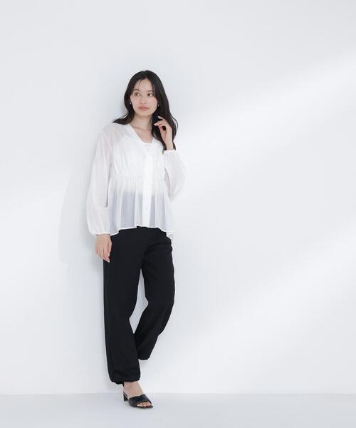 NATURAL BEAUTY BASIC(ナチュラルビューティーベーシック)の「◇シャツカーディガン(シャツ/ブラウス・レディース・ピンク/ブラック/オフホワイト・FREE)」の19枚目の写真