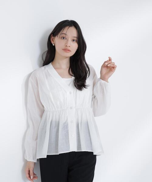 NATURAL BEAUTY BASIC(ナチュラルビューティーベーシック)の「◇シャツカーディガン(シャツ/ブラウス・レディース・ピンク/ブラック/オフホワイト・FREE)」の20枚目の写真