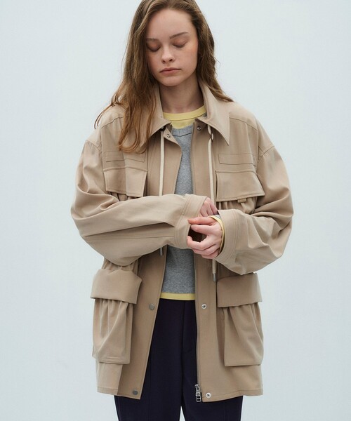 PUBLIC TOKYO（パブリックトウキョウ）の「【2026春新作】フィブリルフィールドジャケット（ブルゾン・レディース・ベージュ/ブルー・FREE）」の2枚目の写真