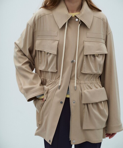 PUBLIC TOKYO（パブリックトウキョウ）の「【2026春新作】フィブリルフィールドジャケット（ブルゾン・レディース・ベージュ/ブルー・FREE）」の4枚目の写真