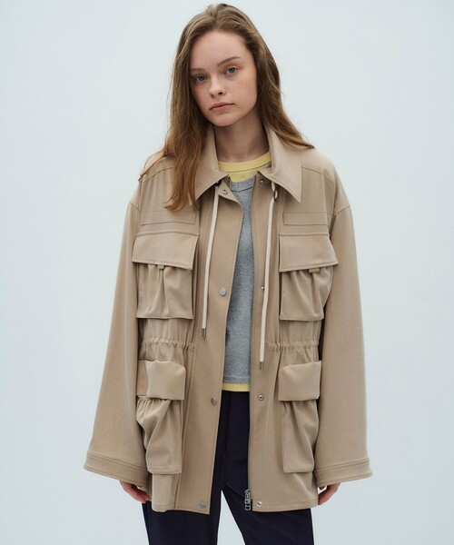 PUBLIC TOKYO（パブリックトウキョウ）の「【2026春新作】フィブリルフィールドジャケット（ブルゾン・レディース・ベージュ/ブルー・FREE）」の5枚目の写真