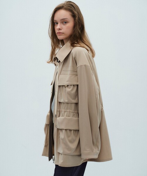 PUBLIC TOKYO（パブリックトウキョウ）の「【2026春新作】フィブリルフィールドジャケット（ブルゾン・レディース・ベージュ/ブルー・FREE）」の6枚目の写真