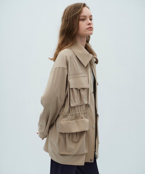 PUBLIC TOKYO（パブリックトウキョウ）の「【2026春新作】フィブリルフィールドジャケット（ブルゾン・レディース・ベージュ/ブルー・FREE）」の8枚目の写真