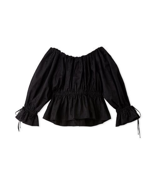 Peplum-style edge front off-shoulder blouse — блузка Peplam