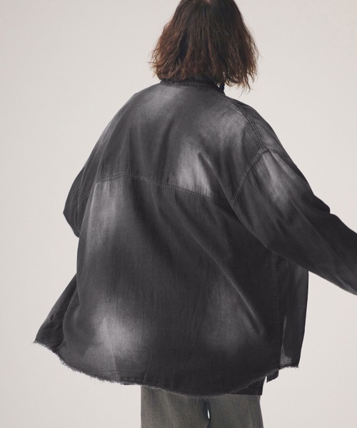 ADAM PATEK（アダムパテック）の「ms6437-aging sheer denim shirt デニムシャツ(AP2615008)（シャツ/ブラウス・メンズ・ブラック/ブルー・2/1）」の5枚目の写真