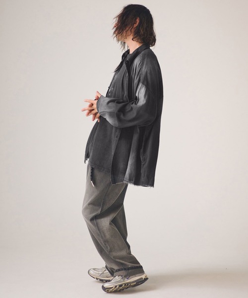 ADAM PATEK（アダムパテック）の「ms6437-aging sheer denim shirt デニムシャツ(AP2615008)（シャツ/ブラウス・メンズ・ブラック/ブルー・2/1）」の8枚目の写真
