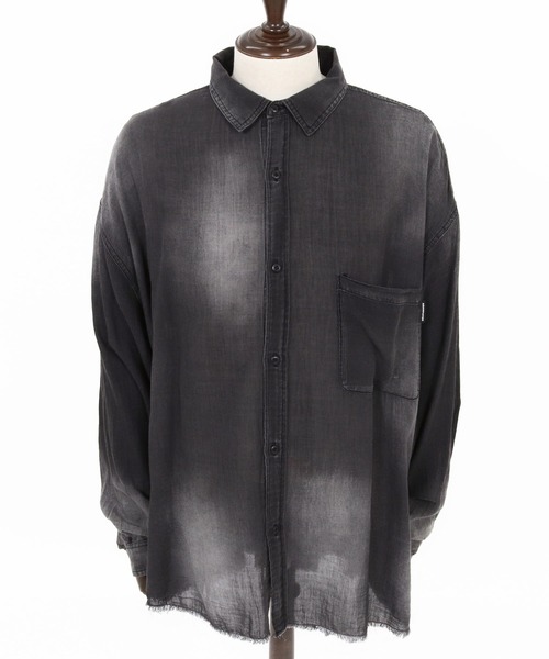 ADAM PATEK（アダムパテック）の「ms6437-aging sheer denim shirt デニムシャツ(AP2615008)（シャツ/ブラウス・メンズ・ブラック/ブルー・2/1）」の14枚目の写真