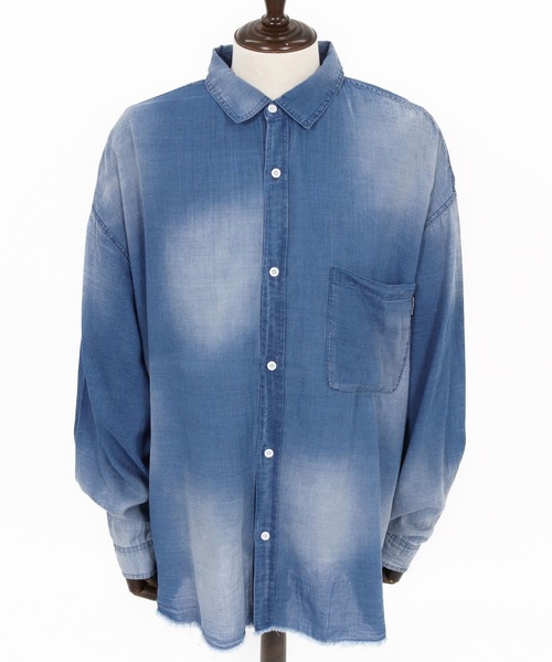 ADAM PATEK（アダムパテック）の「ms6437-aging sheer denim shirt デニムシャツ(AP2615008)（シャツ/ブラウス・メンズ・ブラック/ブルー・2/1）」の16枚目の写真