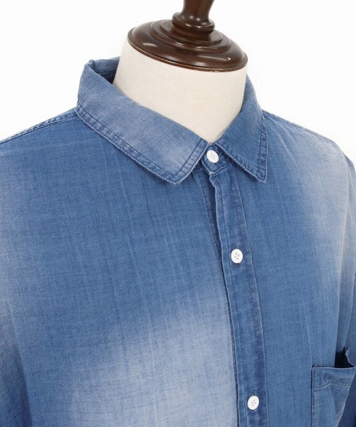 ADAM PATEK（アダムパテック）の「ms6437-aging sheer denim shirt デニムシャツ(AP2615008)（シャツ/ブラウス・メンズ・ブラック/ブルー・2/1）」の18枚目の写真