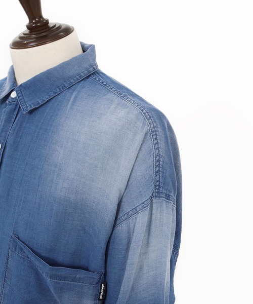 ADAM PATEK（アダムパテック）の「ms6437-aging sheer denim shirt デニムシャツ(AP2615008)（シャツ/ブラウス・メンズ・ブラック/ブルー・2/1）」の19枚目の写真