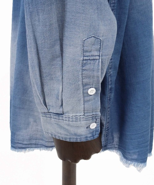 ADAM PATEK（アダムパテック）の「ms6437-aging sheer denim shirt デニムシャツ(AP2615008)（シャツ/ブラウス・メンズ・ブラック/ブルー・2/1）」の20枚目の写真