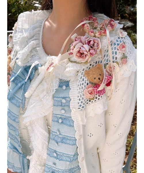 ミニリボンいっぱいローンオーバーブラウス（シャツ/ブラウス）｜PINK