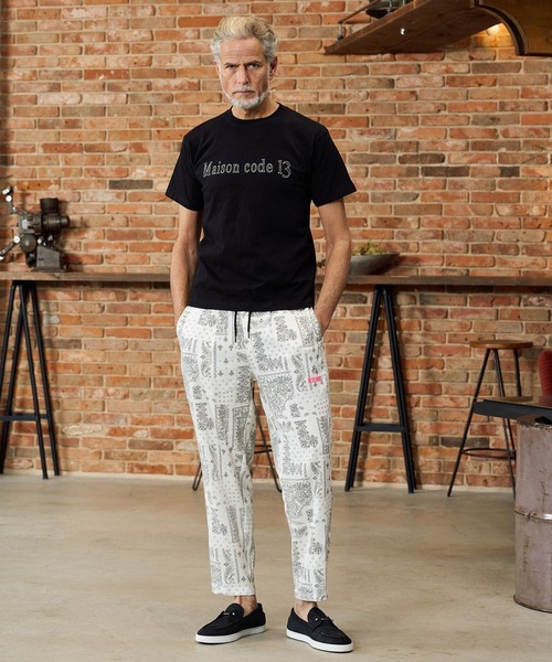 Maison code 13(メゾンコードサーティーン)の「mp14771-felkod×Maison code 13 collaboration linen like bandana pants バンダナ柄パンツ(M26S-18)(その他パンツ・メンズ・ホワイト/ブラック・S/M/L)」の6枚目の写真