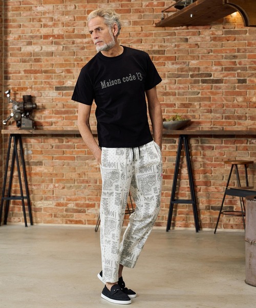 Maison code 13(メゾンコードサーティーン)の「mp14771-felkod×Maison code 13 collaboration linen like bandana pants バンダナ柄パンツ(M26S-18)(その他パンツ・メンズ・ホワイト/ブラック・S/M/L)」の7枚目の写真