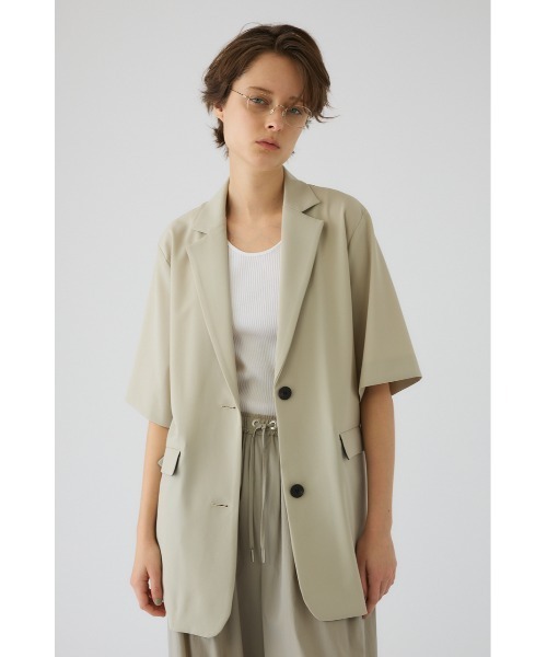 RIM.ARK（リムアーク）の「【PRE ORDER】Hidden H/S jacket ヒドゥン ハーフスリーブ ジャケット（テーラードジャケット・レディース・ブラック/グレイッシュベージュ・36/38）」の3枚目の写真