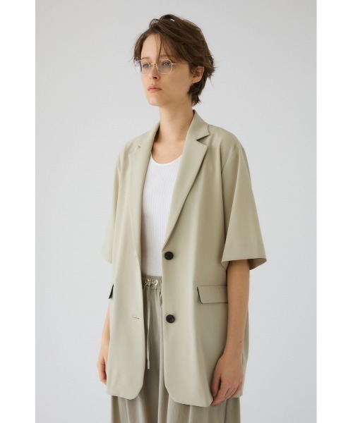 RIM.ARK（リムアーク）の「【PRE ORDER】Hidden H/S jacket ヒドゥン ハーフスリーブ ジャケット（テーラードジャケット・レディース・ブラック/グレイッシュベージュ・36/38）」の7枚目の写真