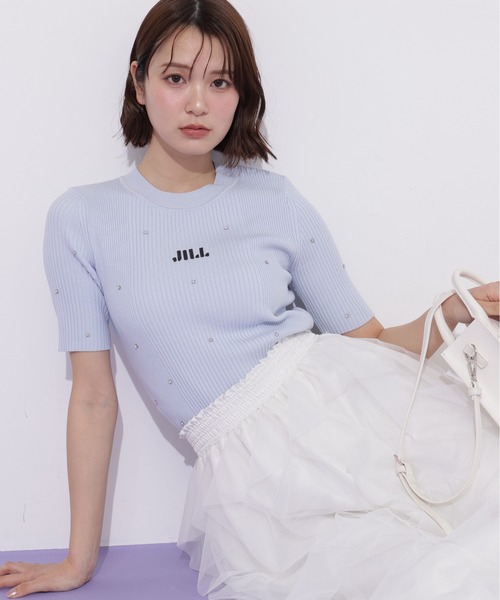 JILL by JILL STUART(ジルバイジルスチュアート)の「半袖ビジューコンパクトニット(ニット/セーター・レディース・ブルー/ブラック/ホワイト/ホワイト系その他・FREE)」の17枚目の写真