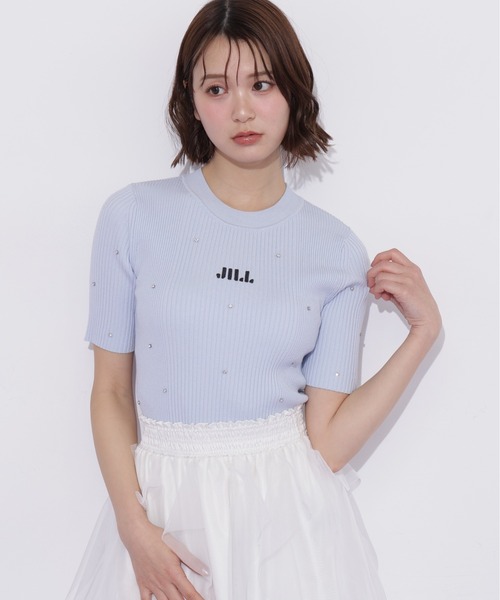 JILL by JILL STUART(ジルバイジルスチュアート)の「半袖ビジューコンパクトニット(ニット/セーター・レディース・ブルー/ブラック/ホワイト/ホワイト系その他・FREE)」の20枚目の写真