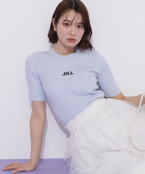 JILL by JILL STUART(ジルバイジルスチュアート)の「半袖ビジューコンパクトニット(ニット/セーター・レディース・ブルー/ブラック/ホワイト/ホワイト系その他・FREE)」の16枚目の写真