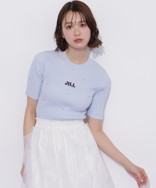 JILL by JILL STUART(ジルバイジルスチュアート)の「半袖ビジューコンパクトニット(ニット/セーター・レディース・ブルー/ブラック/ホワイト/ホワイト系その他・FREE)」の22枚目の写真