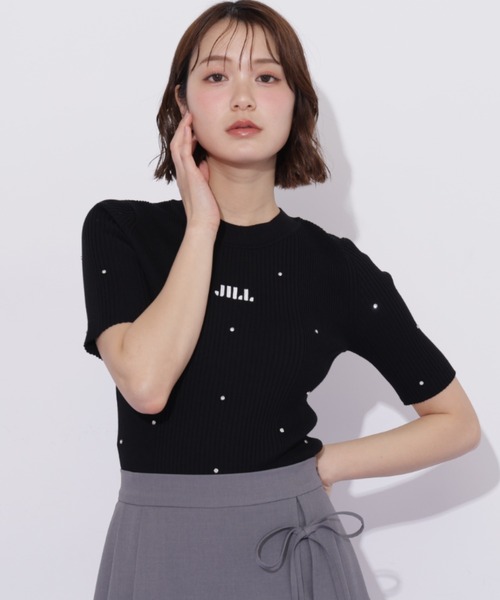 JILL by JILL STUART(ジルバイジルスチュアート)の「半袖ビジューコンパクトニット(ニット/セーター・レディース・ブルー/ブラック/ホワイト/ホワイト系その他・FREE)」の7枚目の写真